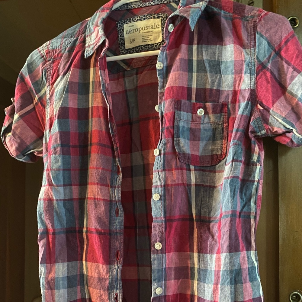 Aéropostale Short Sleeve Plaid Shirt